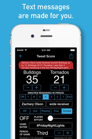 Tweet Score - Scorekeeper Scoreboard for Football Basketball Soccer Hockey screenshot 2