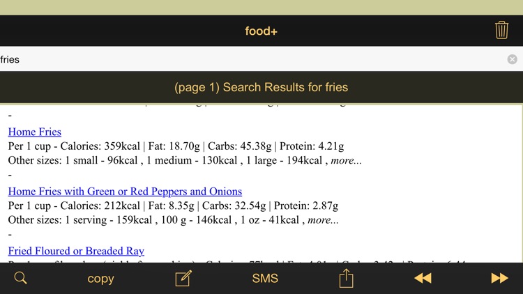 food+: Food & Calorie Information and Nutritional Content