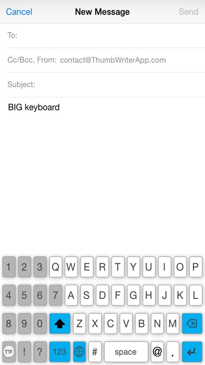ThumbWriter One Handed Keyboard screenshot-4