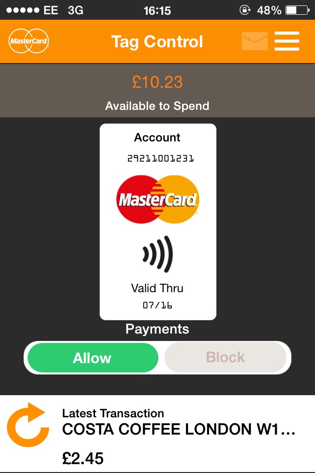 MasterCard Tag Control screenshot 4