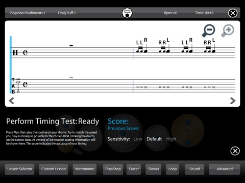 Learn Drum Skills - Practice Tab Flames Strokes Fills Rudiments Paradiddles Lessons with Metronome Teaching screenshot 3