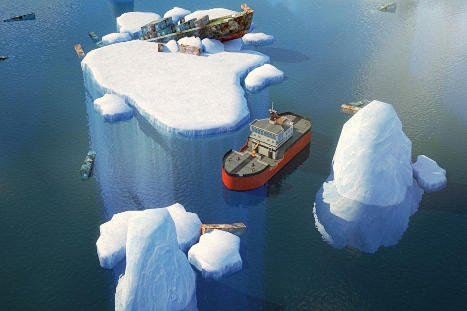 3D Icebreaker Parking - Arctic Boat Driving & Simulation Ship Racing Games screenshot 2
