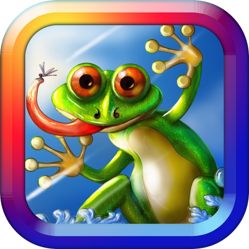 Happy Hoppy Frog Leap on Lilly pad Icon