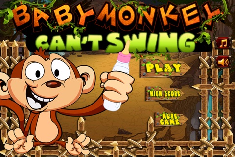 Cute Baby Monkey Can't Swing FREE - Crazy Animal Jungle Adventure screenshot 2