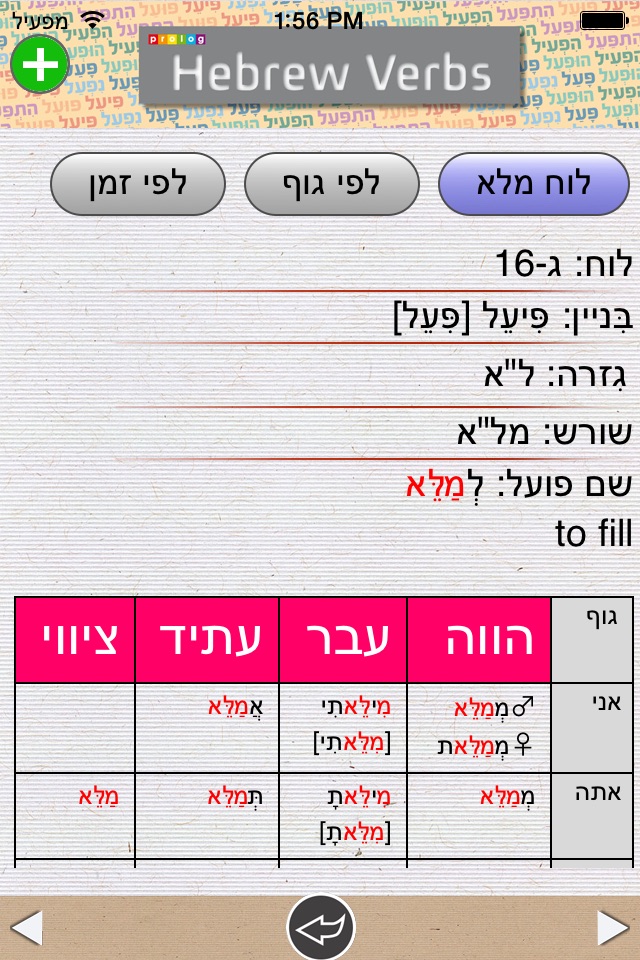 Hebrew Verbs & Conjugations | PROLOG screenshot 3