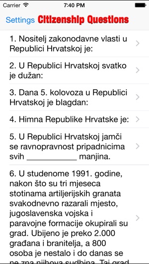 Croatian Citizenship Test