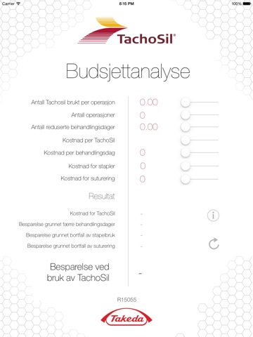 TachoSil Budsjettanalyse screenshot 2