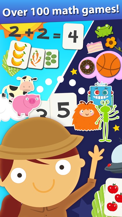 Animal Math Games for Kids in Pre-K, Kindergarten and 1st Grade Learning Numbers, Counting, Addition and Subtraction Free screenshot-0