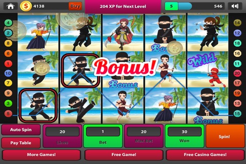 Ninja Slots - Beat Lucky Clumsy 777 Casino Players! screenshot 2