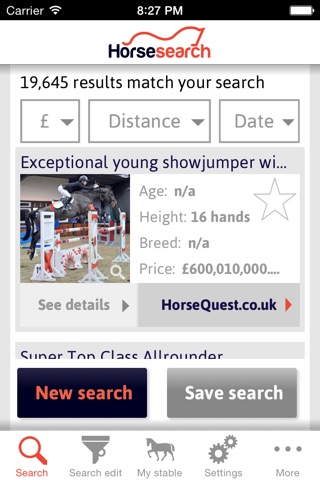 Horse search UK screenshot 2