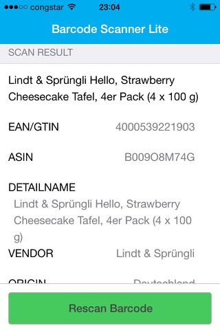 Barcode Scanner Lite EAN GTIN QR Code screenshot 2