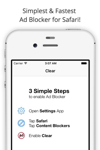 Clear: Ad Blocker - Simplest & Fastest Ad Blocker for Safari! screenshot 2