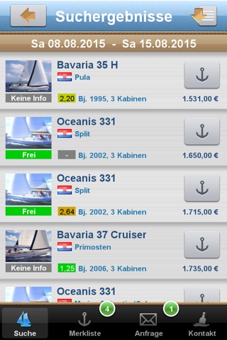 1a Yachtcharter screenshot 3