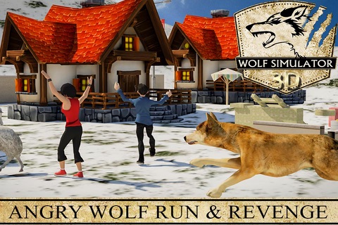 Wolf Simulator 3D - Revenge of Wild Beast and Animals Hunting Attack Game in Winter Snow Farm screenshot 4