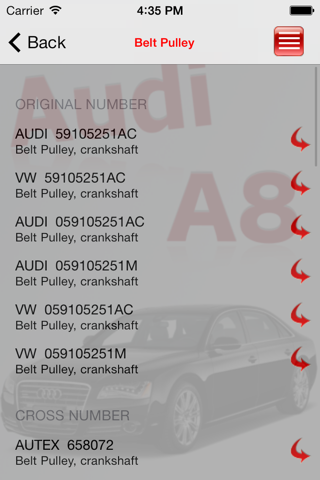 AutoParts  Audi A8 screenshot 3