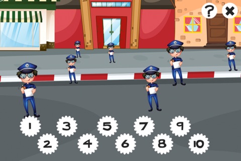 A counting game for children with police: learn to count numbers 1-10 screenshot 2