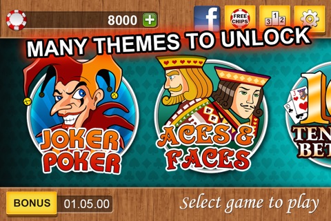Video Poker * Aces and Faces screenshot 2