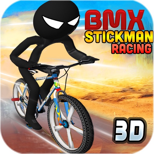 BMX Stickman Racing ( Offroad 3D Stick man Bike Racing on Mountains,Hills,Ice road ) Icon