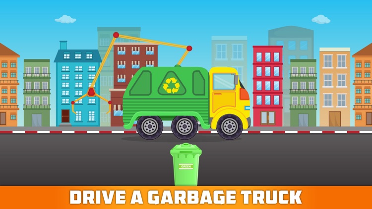 Colors Garbage Truck Free - an alphabet fun game for preschool kids learning colors and love Trucks and Things That Go