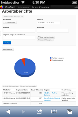 WorkTrail - Time Tracking screenshot 3