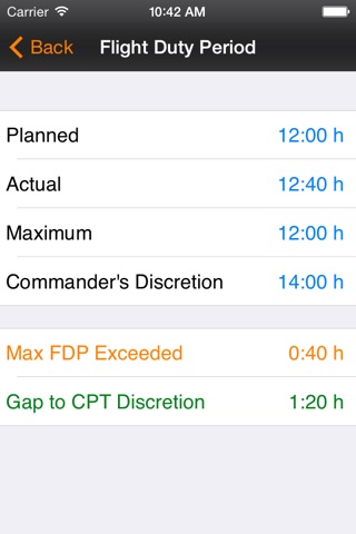 FTL Calc - EU OPS Flight Time Limit Calculator screenshot 2