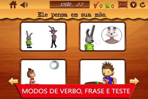 Verbos para as crianças- Parte 1-Aprender português: Free Portuguese language learning lessons for children to learn animated action words & play screenshot 2