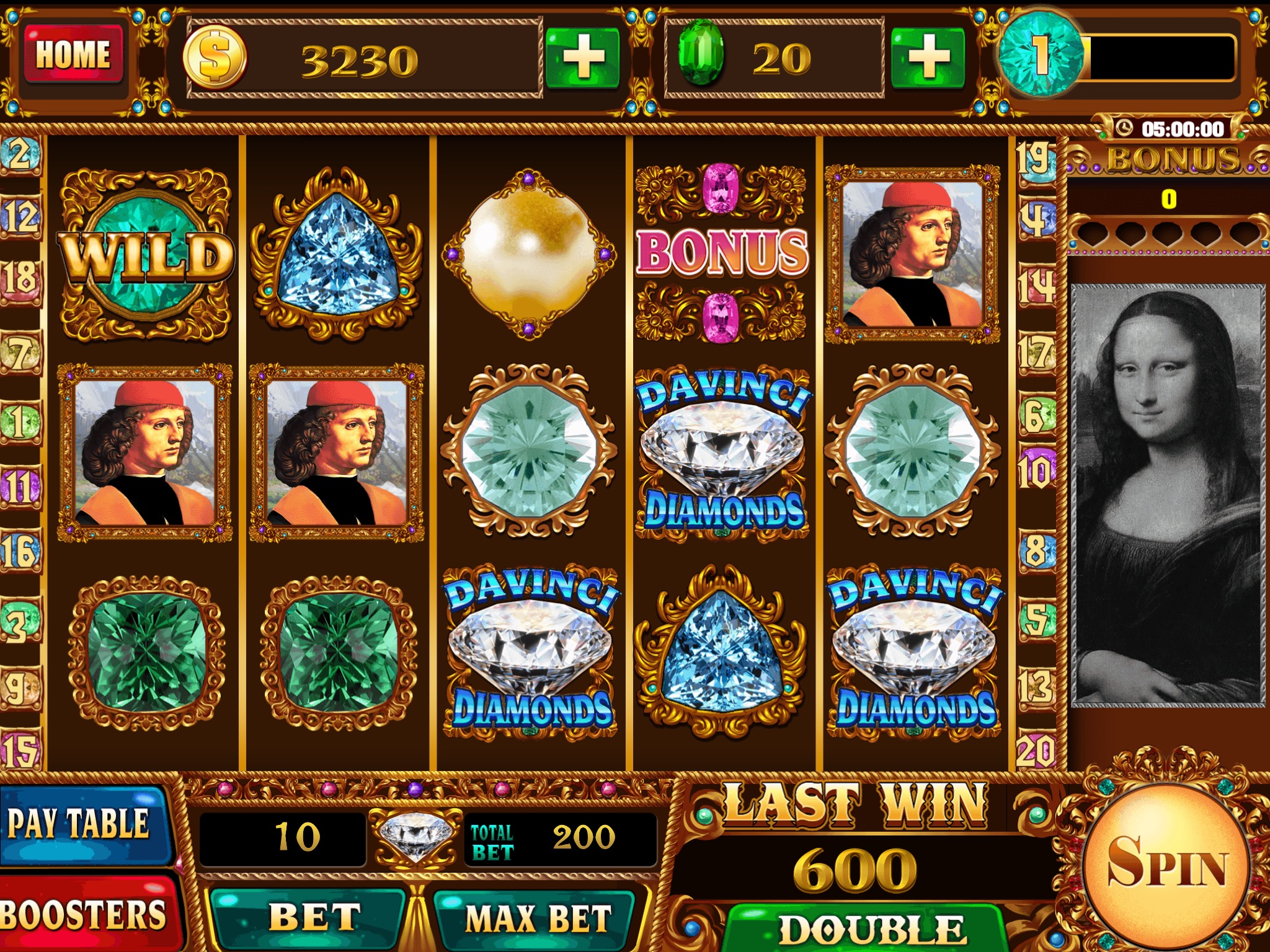 Slot - Diamonds of DaVinci Code HD screenshot 2