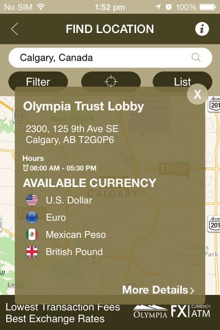 Olympia FX ATM Locator screenshot 2