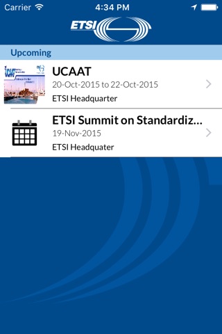 ETSI Events screenshot 2