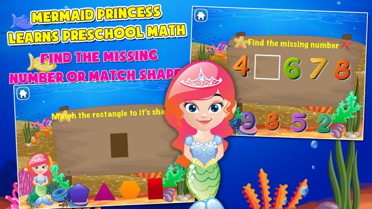 Mermaid Princess Preschool Adventure: Basic Addition, Subtraction, Missing Number and More Math Adventures screenshot-3