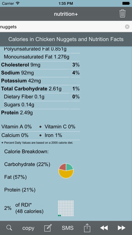 nutrition+: Food & Calorie Information and Nutritional Content screenshot-4