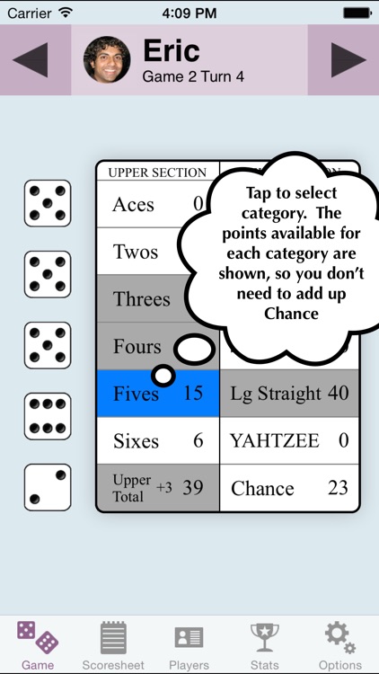 YZ Score - scoresheet for YAHTZEE®