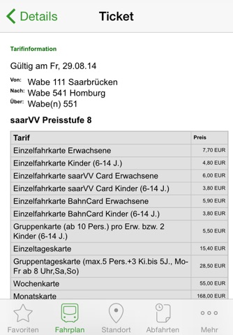 Saarfahrplan screenshot 4