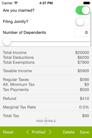 Tax Calculator - Quick Estimate of your 2014 Tax Refund screenshot 2