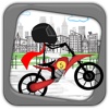 Stickman Line Biker Racer: Run and Fly Through the City