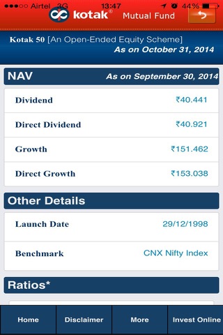 Kotak Mutual Fund m-factsheet screenshot 3