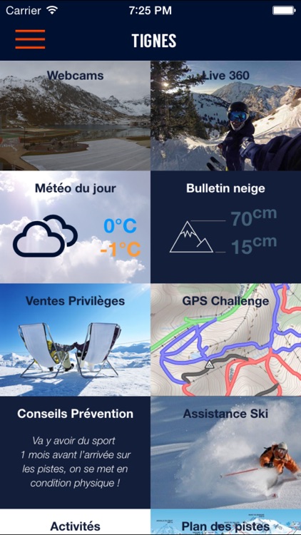 TIGNES par SKI 360 (bons plans ski, météo, enneigement, webcams, GPS,…)