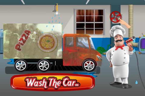 Pizza Truck Wash - Dirty, messy and dusty car washing and crazy clean up adventure game screenshot 3