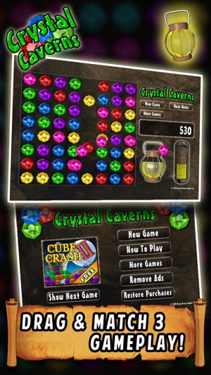 Crystal Caverns - Drag and Match 3 Jewels Game(圖2)-速報App