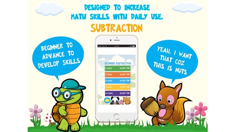 Subtraction for Kids: Animal Flash Cards