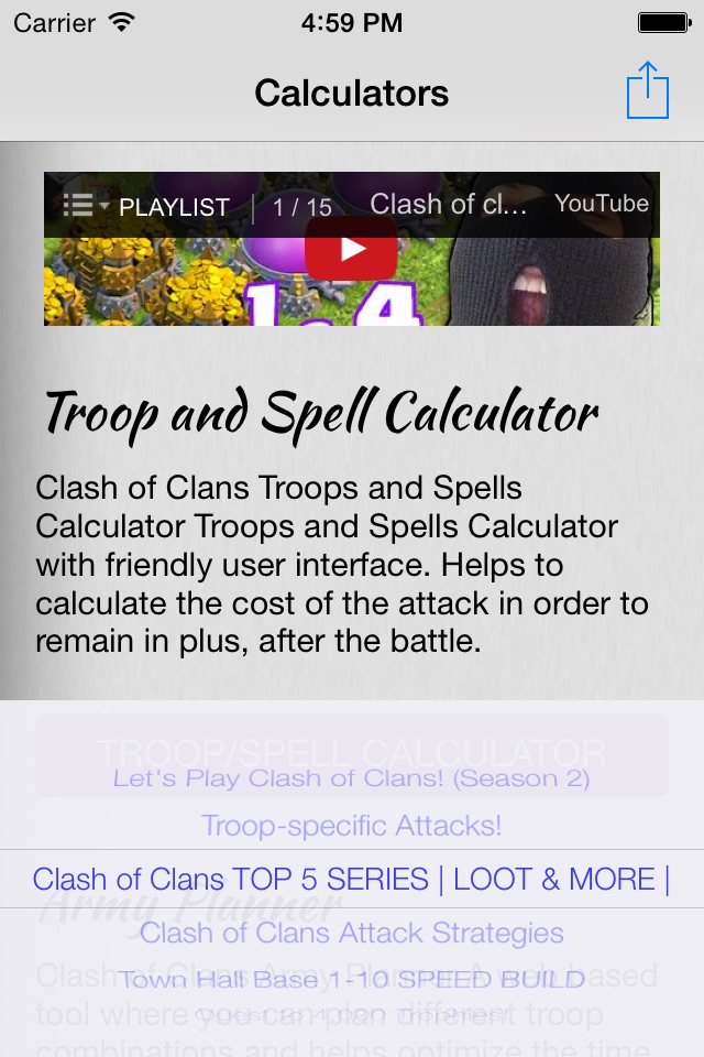 Calculators for Clash Of Clans - Video Guide, Strategies, Tactics and Tricks with Calculators screenshot 2