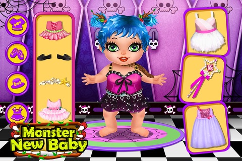 Monster New Baby Care Play House - Free Mommy Game screenshot 2