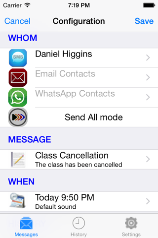 OnTimeMessage screenshot 2