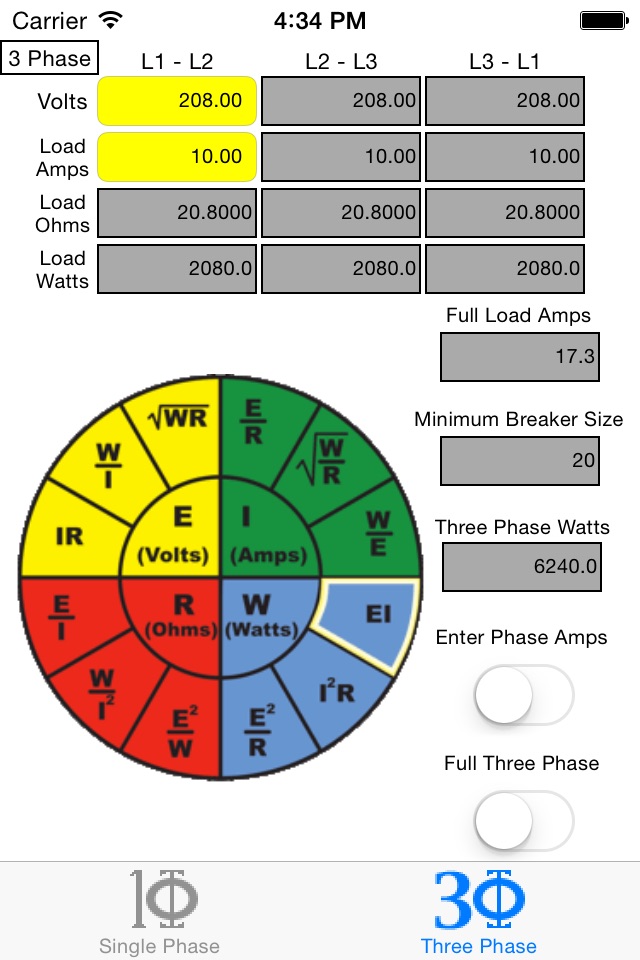 OHMs Law Calc screenshot 2