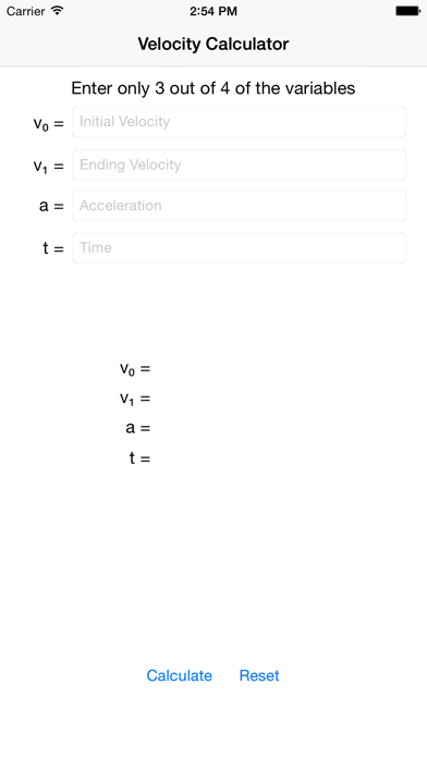 How to cancel & delete Velocity Calculator from iphone & ipad 1