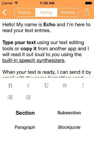 Echo - Multilingual Text Reader & Editor screenshot 2