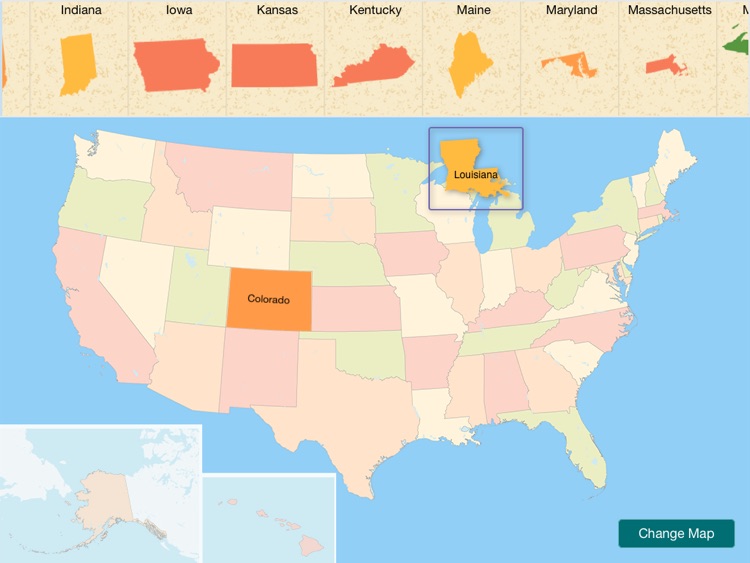 USA Map Puzzle - Map the States