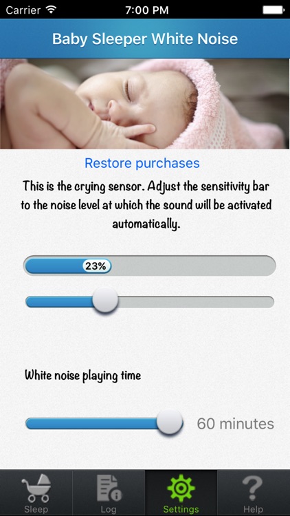Baby sleeper: womb sounds and white noise for soothing and calming baby