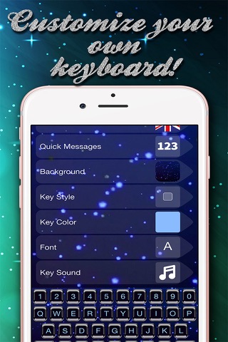 Glitter Keyboard! - Shiny Colorful Background Themes with Fonts screenshot 3
