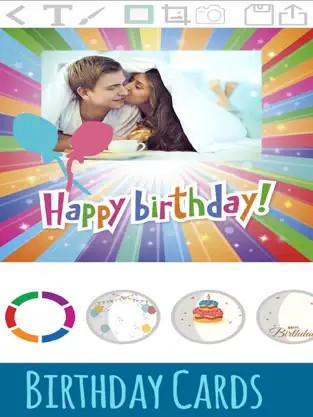 Screenshot 1 Crear tarjetas feliz cumpleaños - editar y diseñar iphone